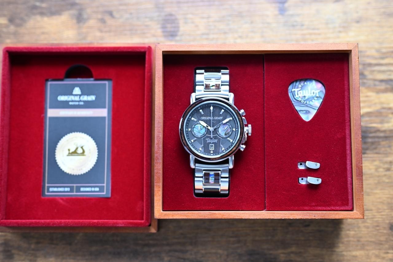 Original Grain Taylor Guitars Ebony Chrono 44mm MSRP $399