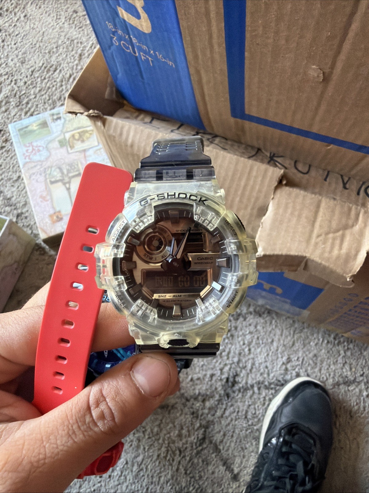 Casio G-SHOCK Shock Resistant Analog Digital Clear Resin Men’s Sport Wristwatch