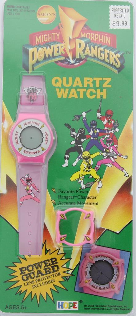 Mighty Morphin Power Rangers Quartz Watch with Lens Protector, Variety of Colors