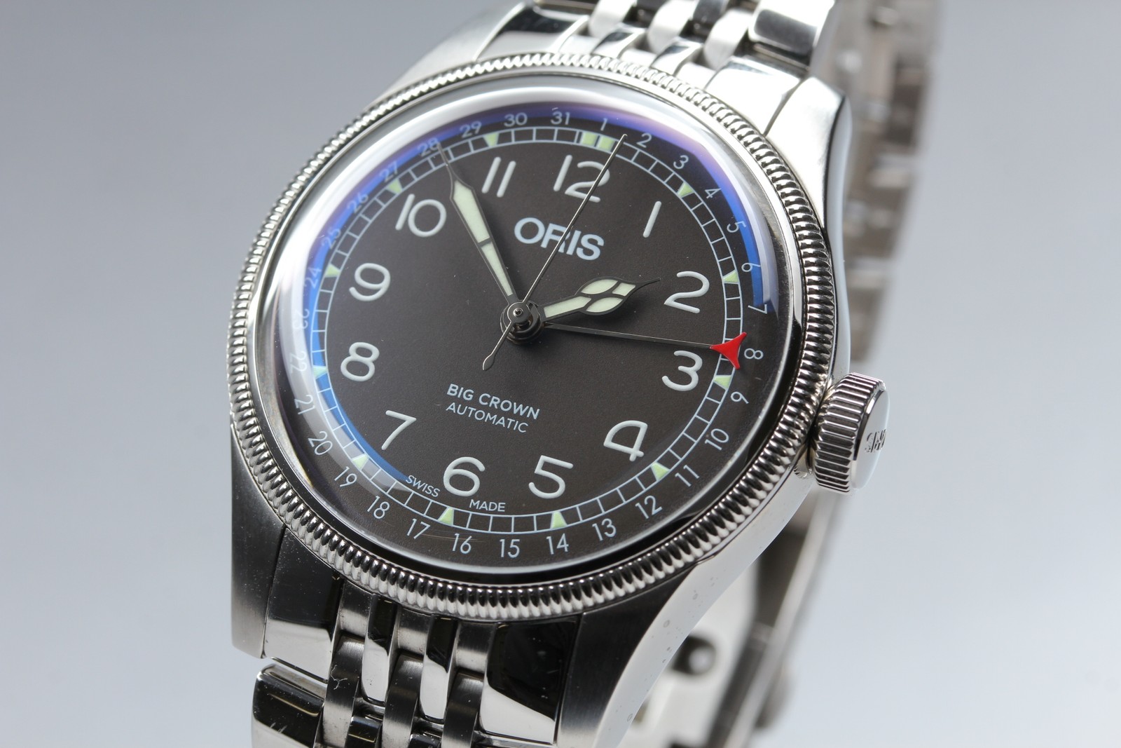 [w/Box, Paper] ORIS Big Crown Pointer Date 7741 Black Automatic Swiss Made Watch