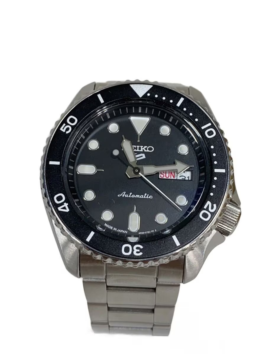 SEIKO SBSA005 SKX Automatic Wristwatch Analog BLK SLV 4R36 07G0