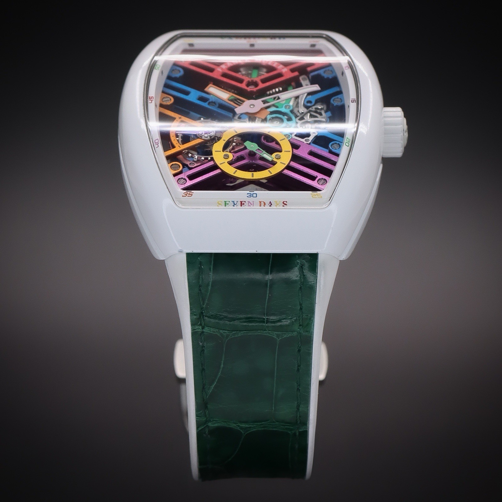 FRANCK MULLER Vanguard 7 Days Skeleton “Colour Dreams” Ceramic/Titanium Full Set