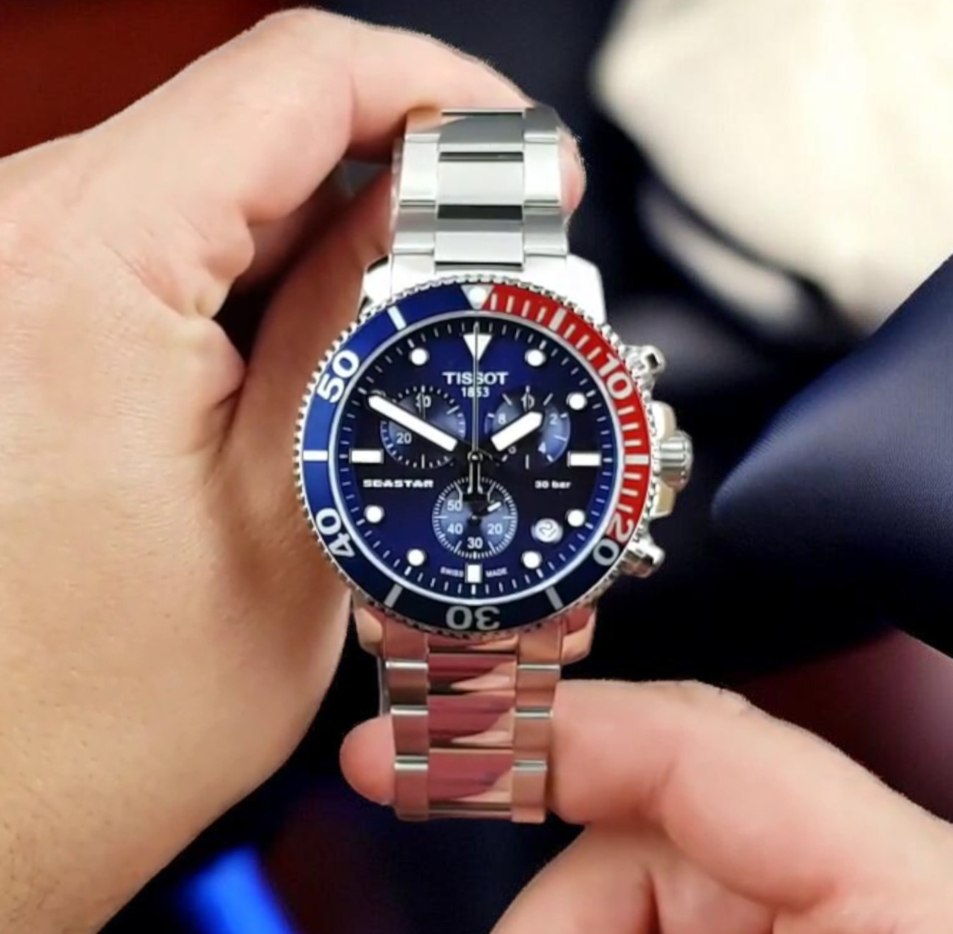 Tissot Seastar 1000 T120.417.11.041.03 Chronograph Blue Dial Men’s Watch 45.5mm