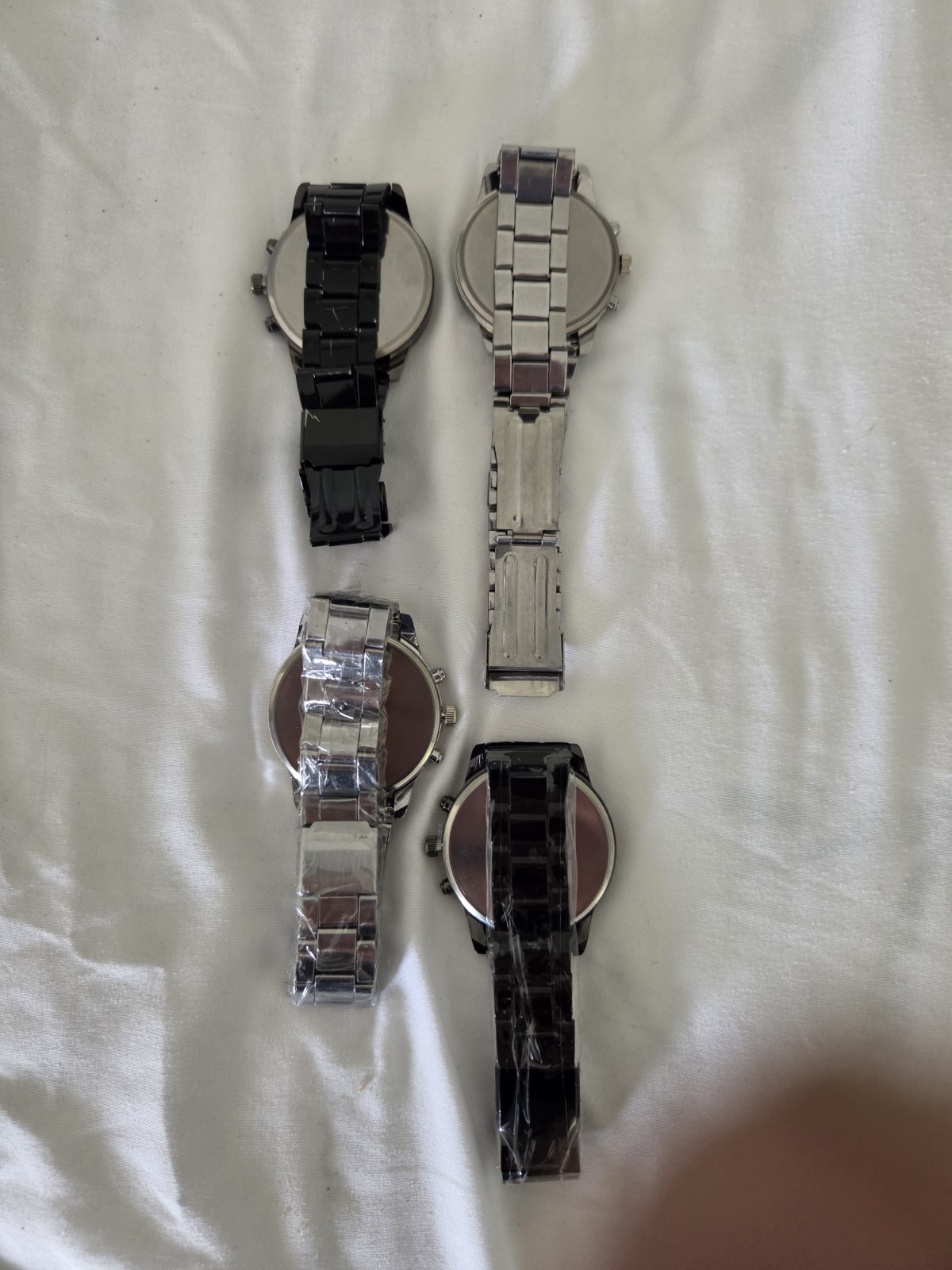 2pcsWaterproof Watch Stainless Steel Quartz Luminous Classic Business Wristwatch