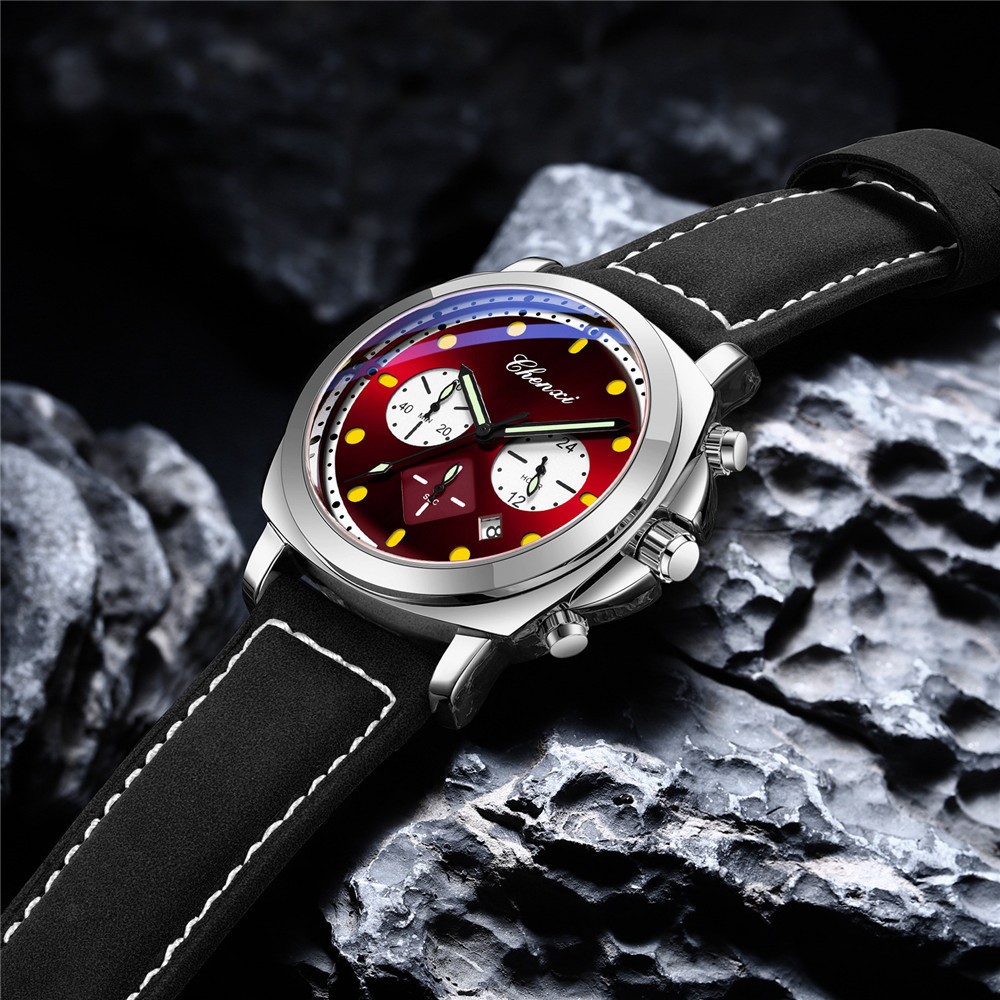 CHENXI Men Quartz Watch Chronograph Wristwatch 24Hours Weekday Boy Sport Watches