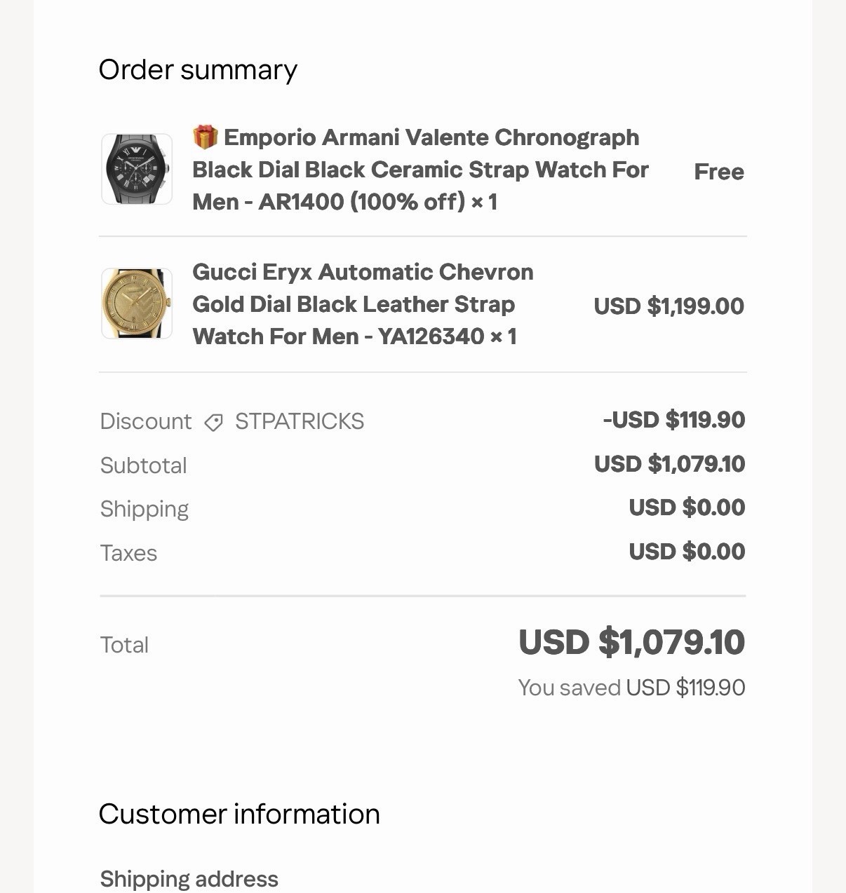Gucci YA126340 Automatic 40mm Gold Dial/Case Black Leather Date 50m $2,000
