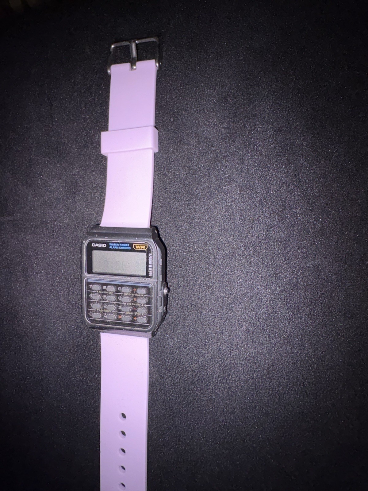 Casio Databank Digital Calculator Quartz Watch Water-Resistant Black/Purple