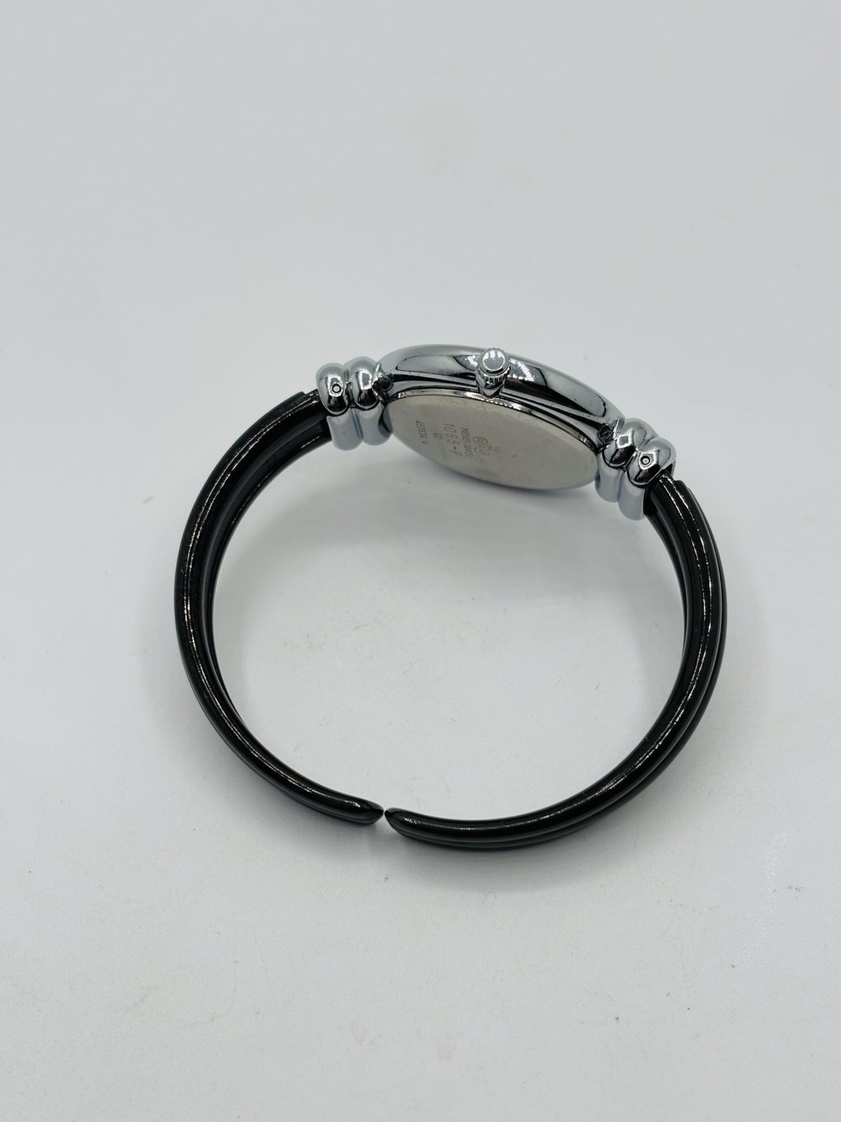 Meister Anker 1085-P Ceramic Bangle Cuff Watch Black Dial Quartz Women’s