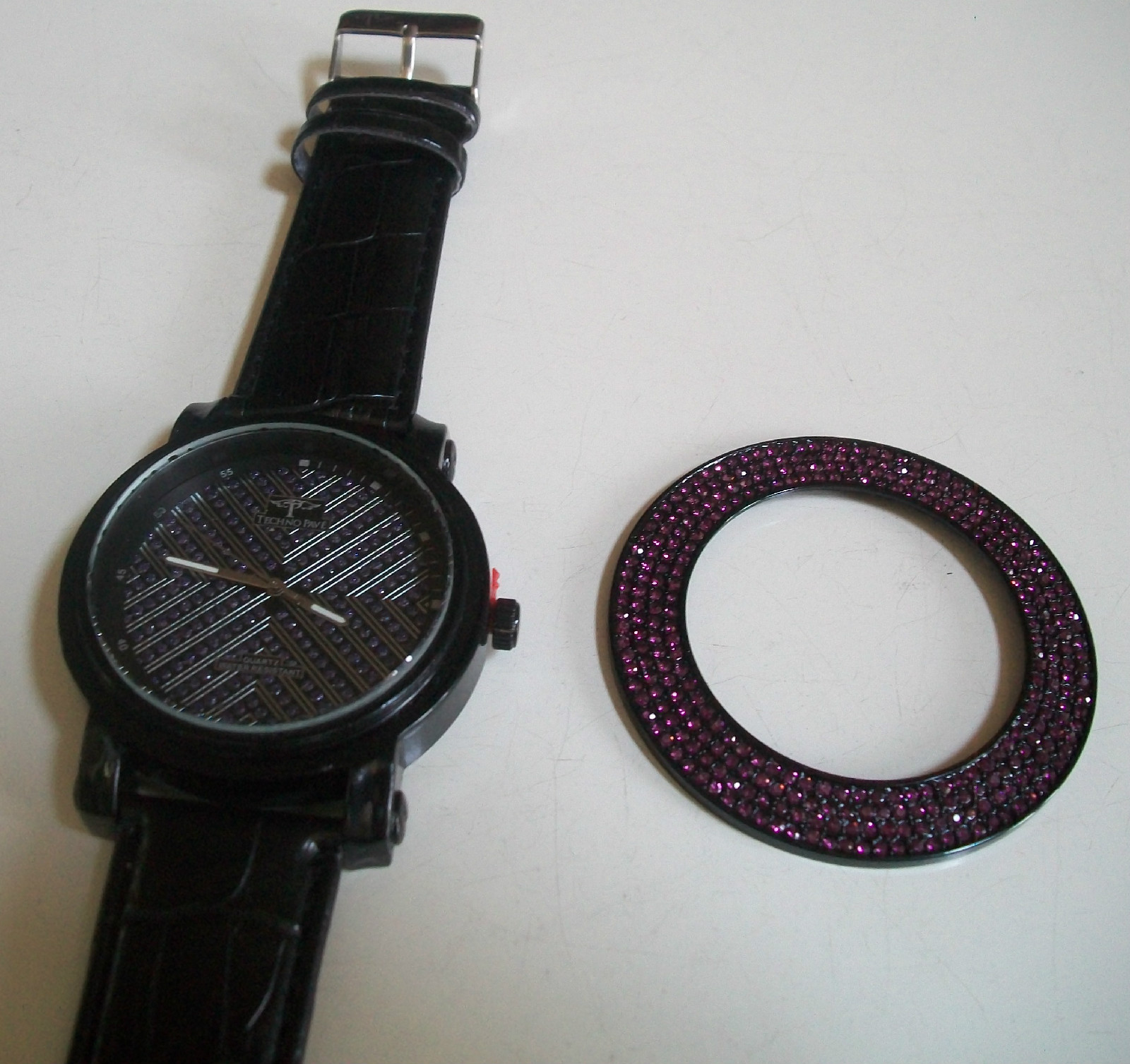 Men’s 4 Row Plain/Map Dial TECHNO PAVE Fashion Hip Hop Watch