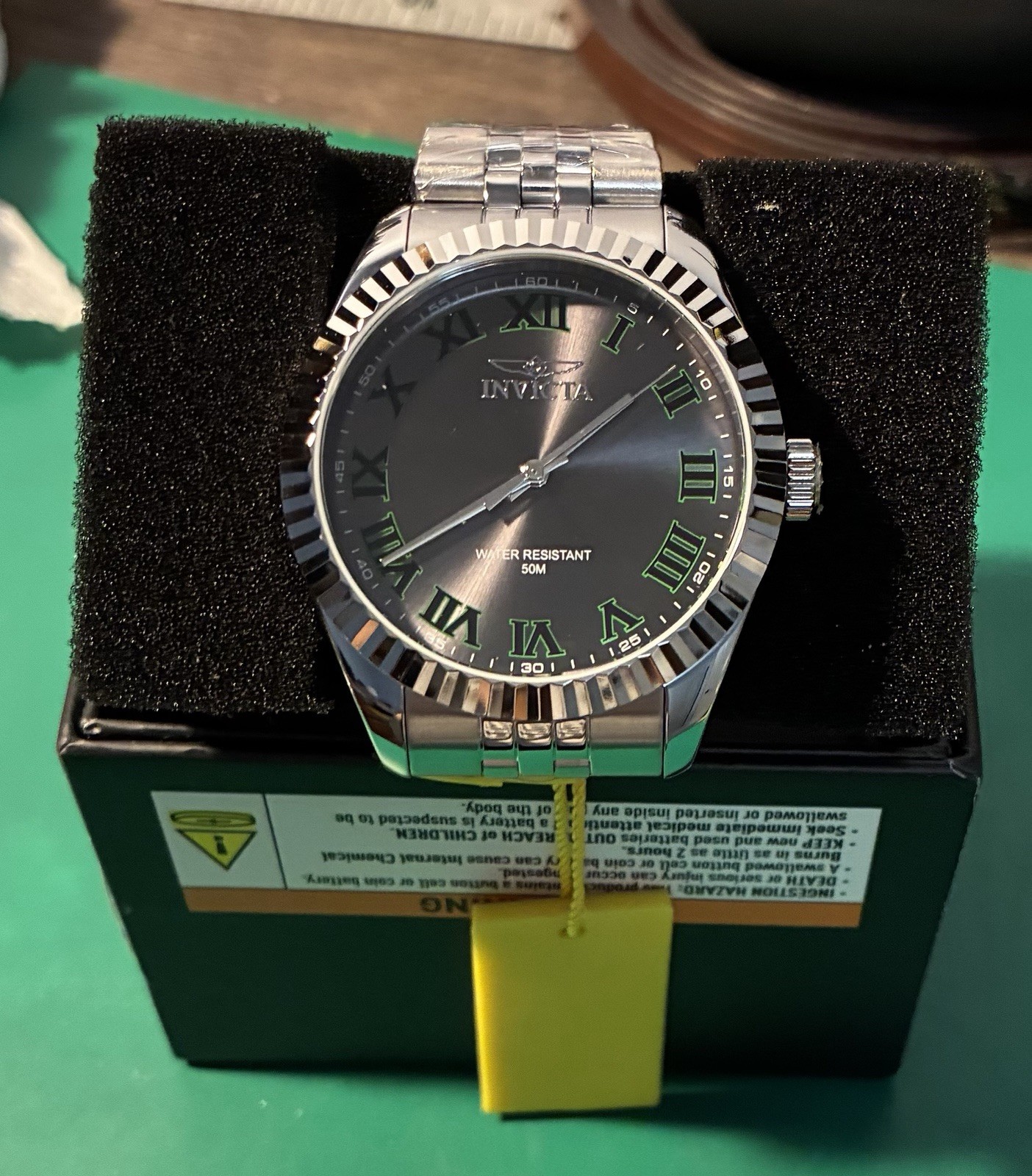 Invicta Specialty Men’s Watch 40mm Green Dial Silver Steel Bracelet 50m 47398