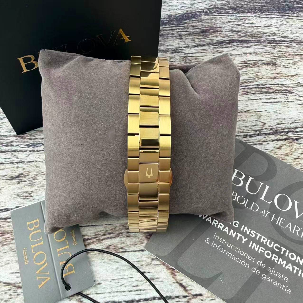 Bulova Surveyor Men’s Automatic Watch 97A182 Gold Tone Dial Stainless Steel 39mm