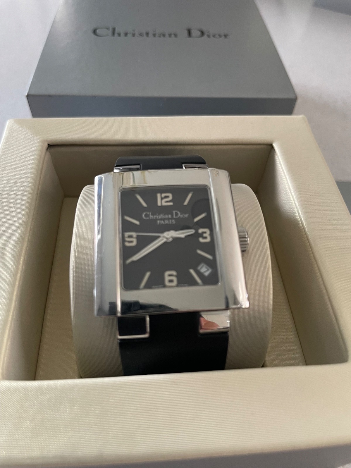 Christian Dior Riva Swiss Made Watch Model D101-100 Black Dial with Box & Cert
