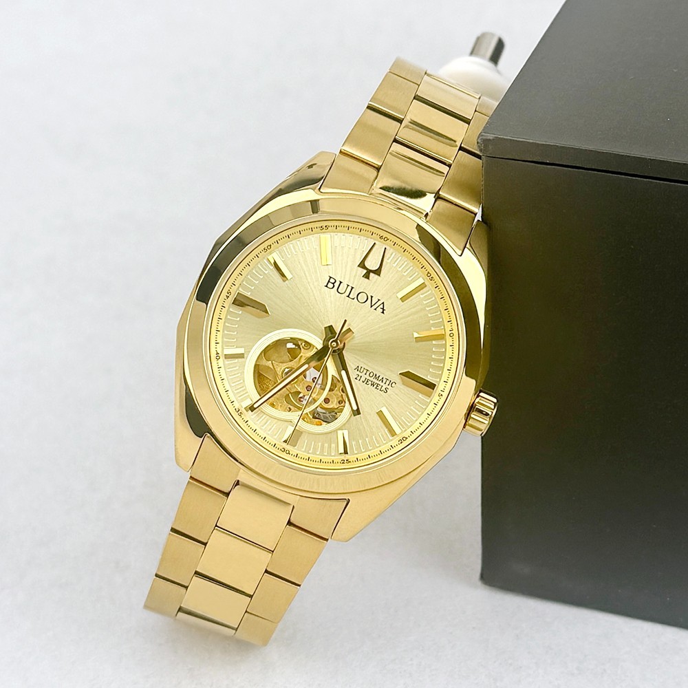 Bulova 97A182 Men’s Surveyor Automatic Champagne Dial Stainless Steel Watch 39mm