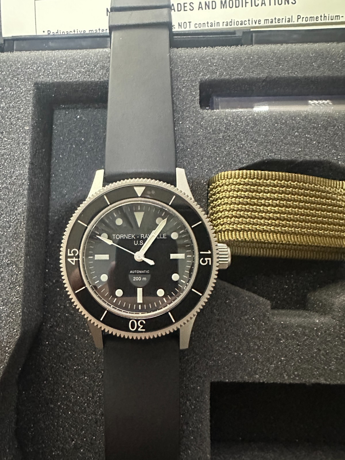 Tornek-Rayville TR-660 With Sapphire Inlay Non-date & Khaki Nytex Strap