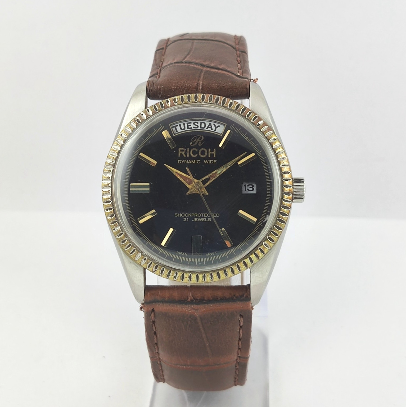 Men’s Vintage Ricoh Dynamic Wide 21 Jewels Mechanical Automatic Wrist Watch R-31