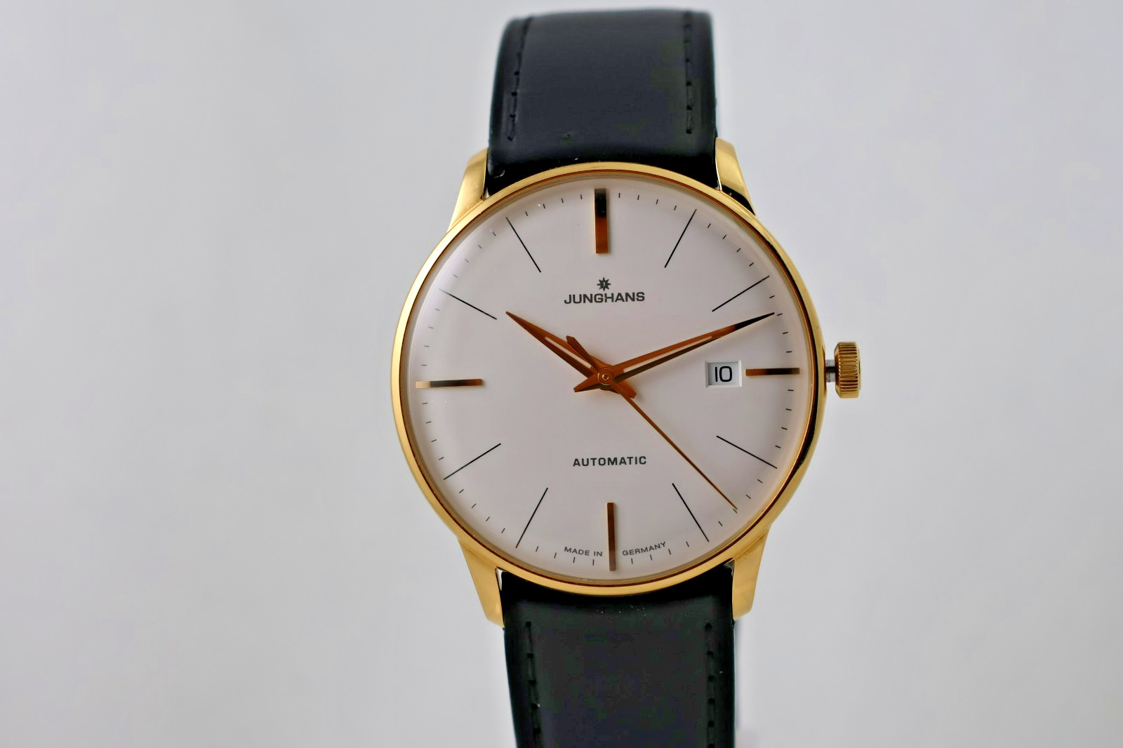 Junghans Meister 027/7312 Automatic Gold Tone White Dial Date made in germany
