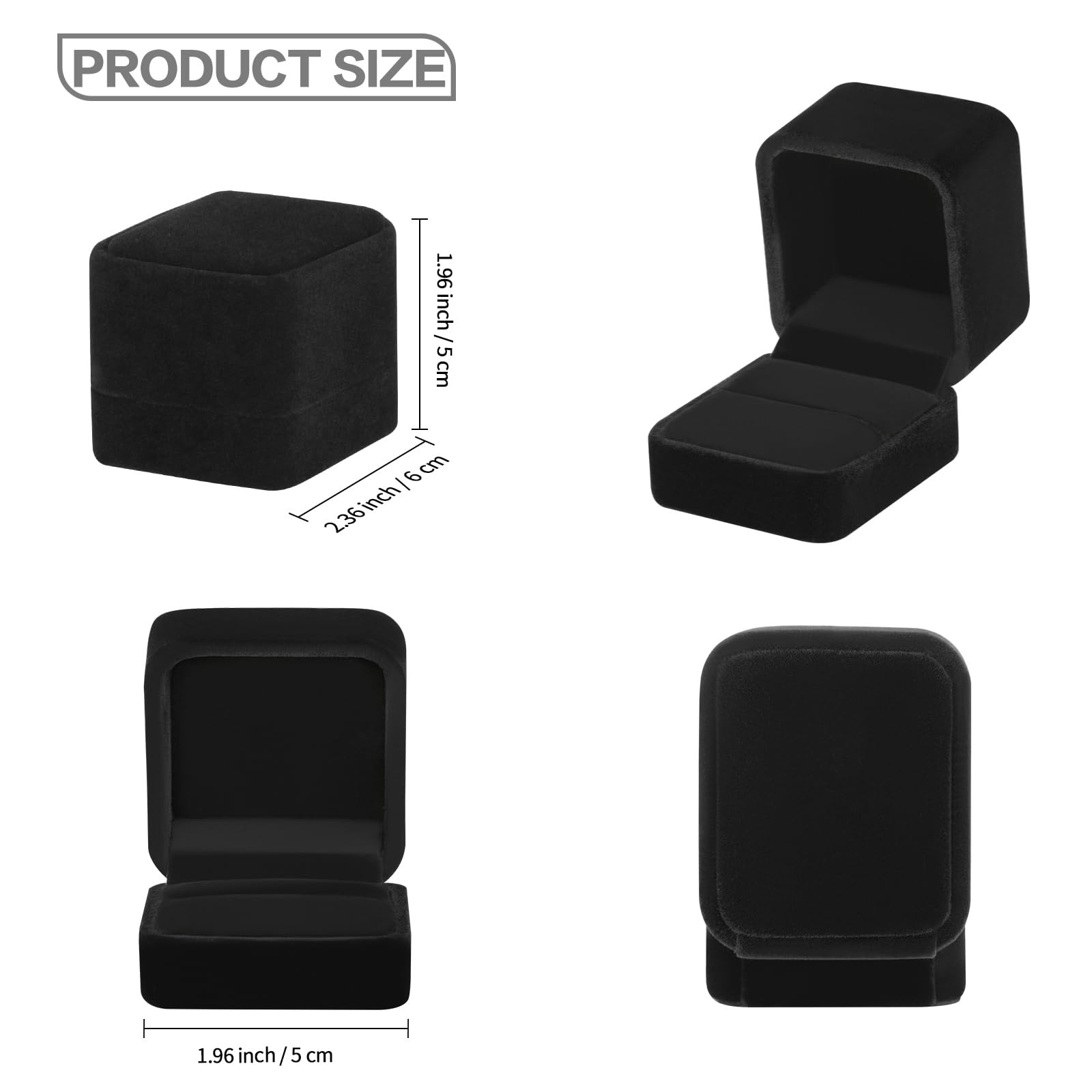 KUKUVR 2 Pieces Small Wedding Ring Gift Box for Proposal | Velvet Mini Ring Hold