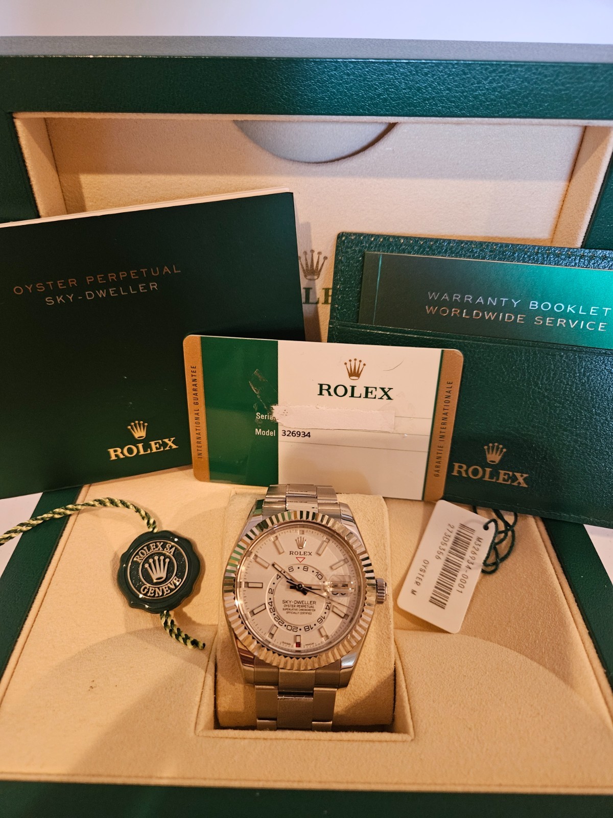 Rolex Sky-Dweller 326934 Silver Oyster Bracelet with Silver Bezel