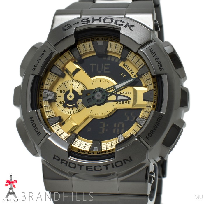 CASIO G SHOCK Analog Digital 110 Series Quartz Gold Dial GM 110BD 1A9JF
