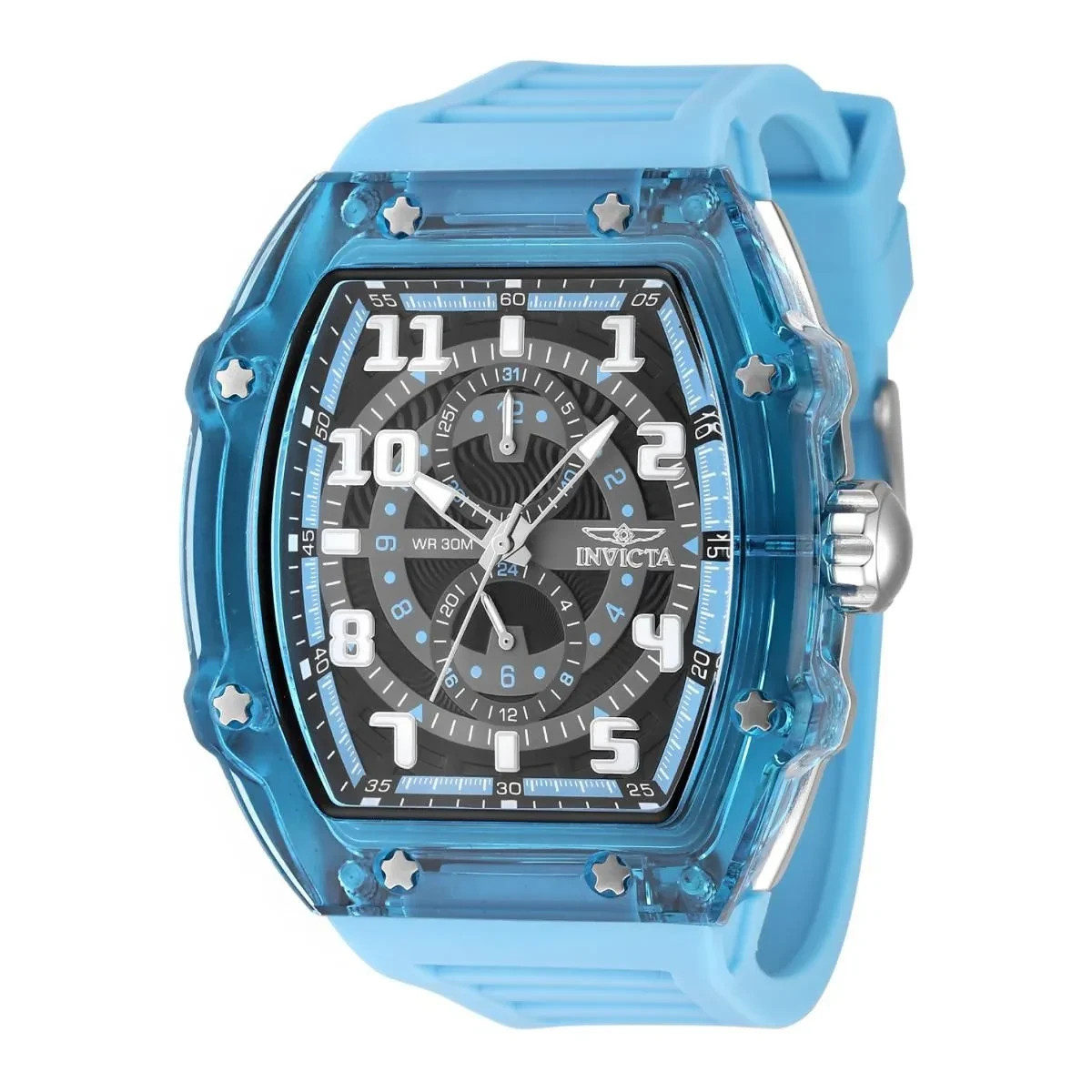 🔥🔥 NEW!! Invicta Racing CYCLONE Men’s PODIUM WATCH – 48.5mm Blue, Silver 48444