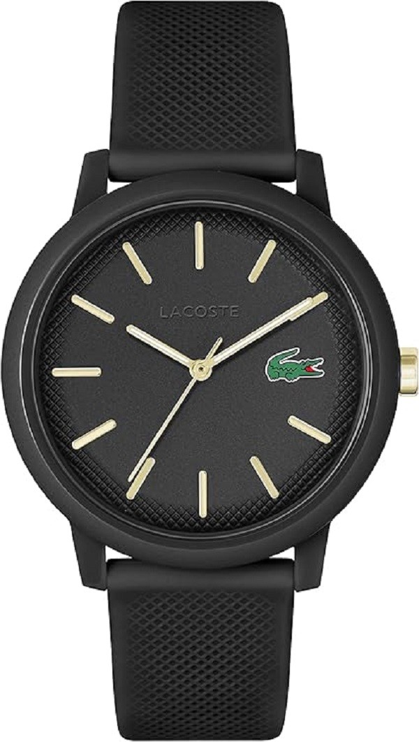 Lacoste 12.12 Men’s Quartz Watch TR90 Case Quartz with Silicon Strap, Black