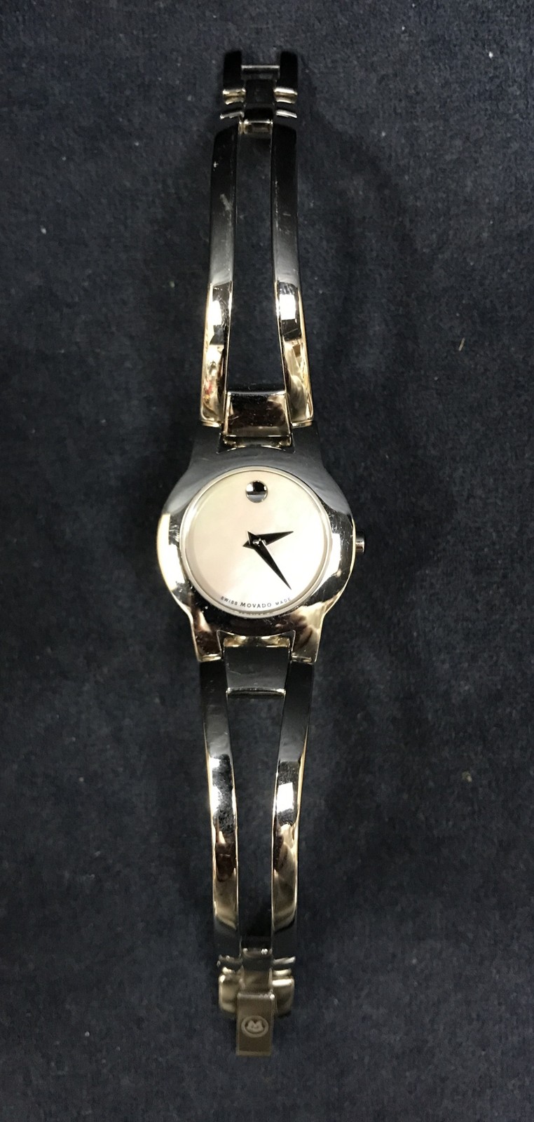 Movado Amorosa Watch Women 24m WHITE Dial Stainless Steel Round 84 E4 1842 Runs
