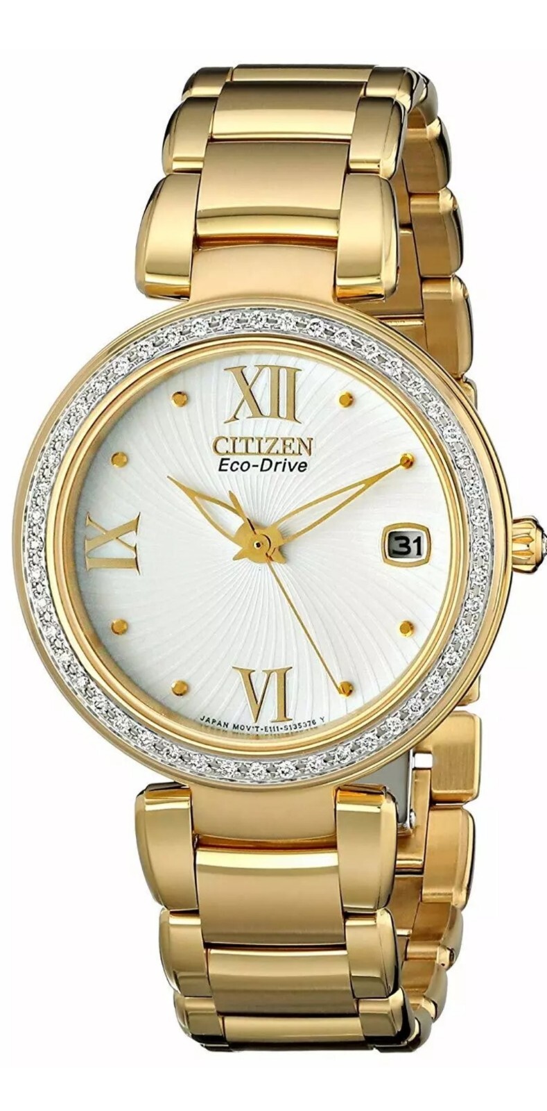 Citizen Eco-Drive Women’s Diamond Accent Gold Watch 33MM EO1102-51A