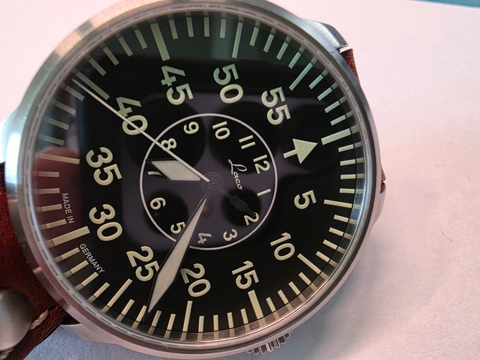 Laco Aachen 42 Automatic Pilot Watch 861690 Type B Flieger Sapphire Germany