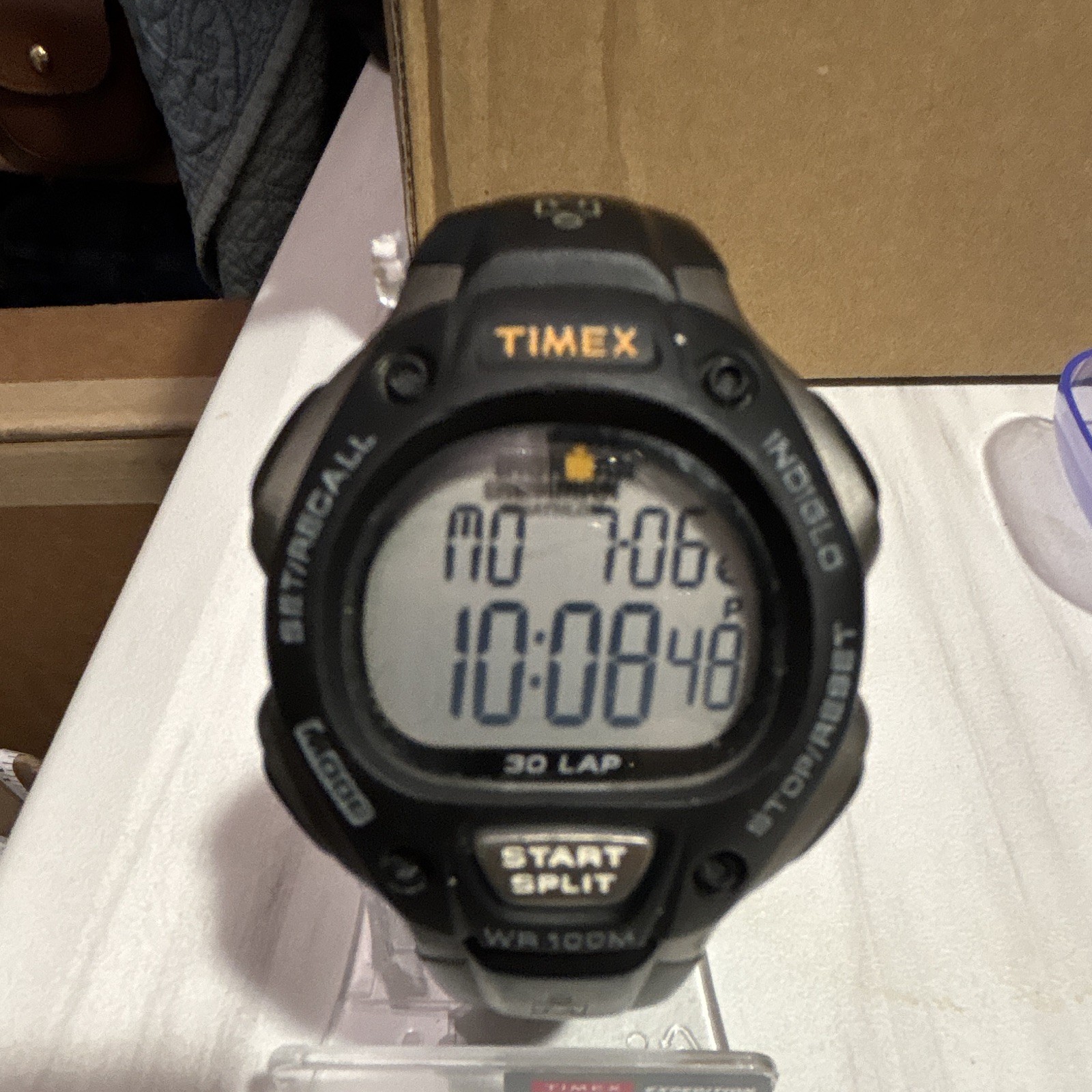 Timex Ironman 30-Lap Digi Qtz 100m Black Resin Strap Indiglo(NOT Working) Chrono