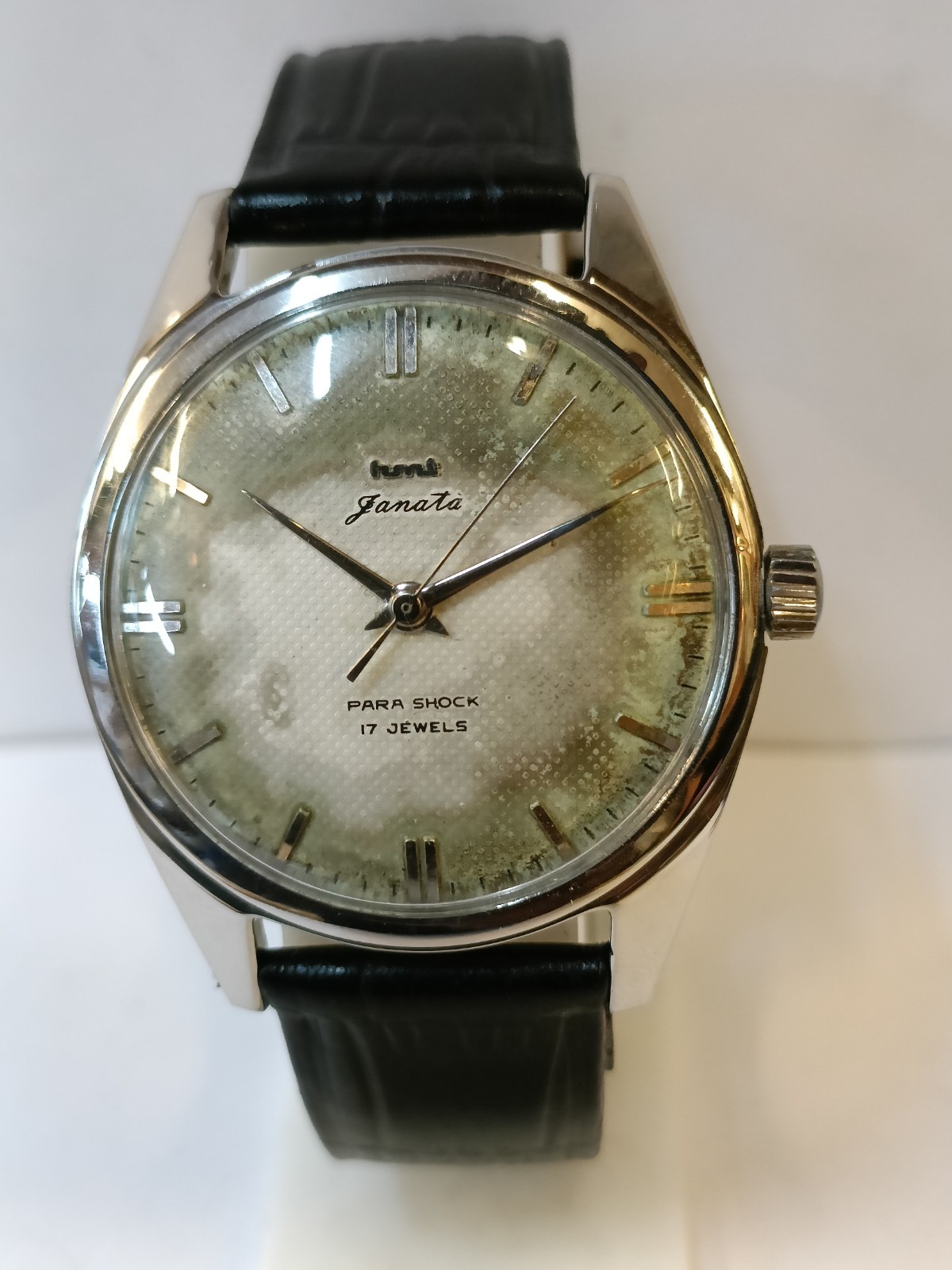 ORIGINAL HMT JANATA 17J WINDING PATINA WHITE DIAL 0231 INDIA MEN’S WORKING