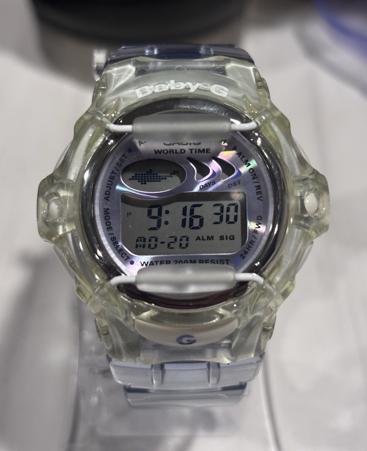 Casio Baby-G BG169 (2516) Digital Quartz World Time Alarm 200m Clear Resin Strap