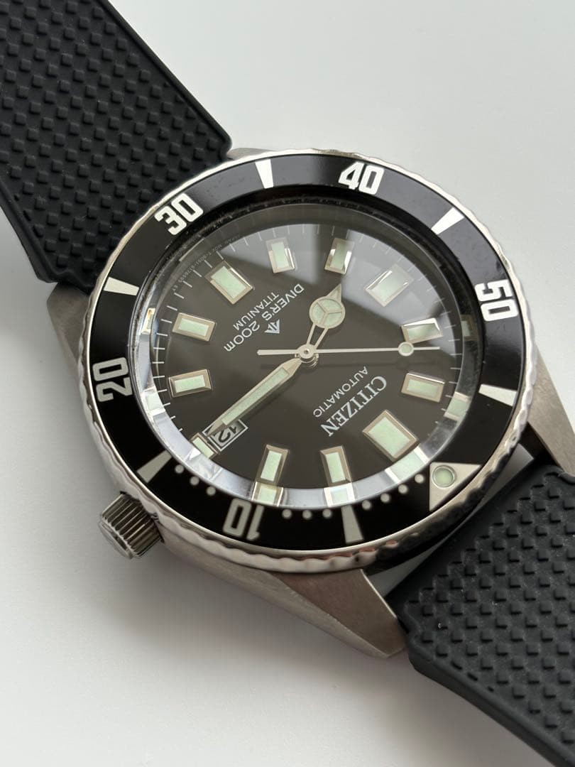 Citizen Promaster Diver Automatic Watch Black Titanium 200m wrist 23cm