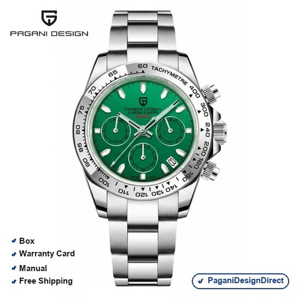 Pagani Design PD-1727 Green Chronograph Stainless Steel Automatic Men’s Watch