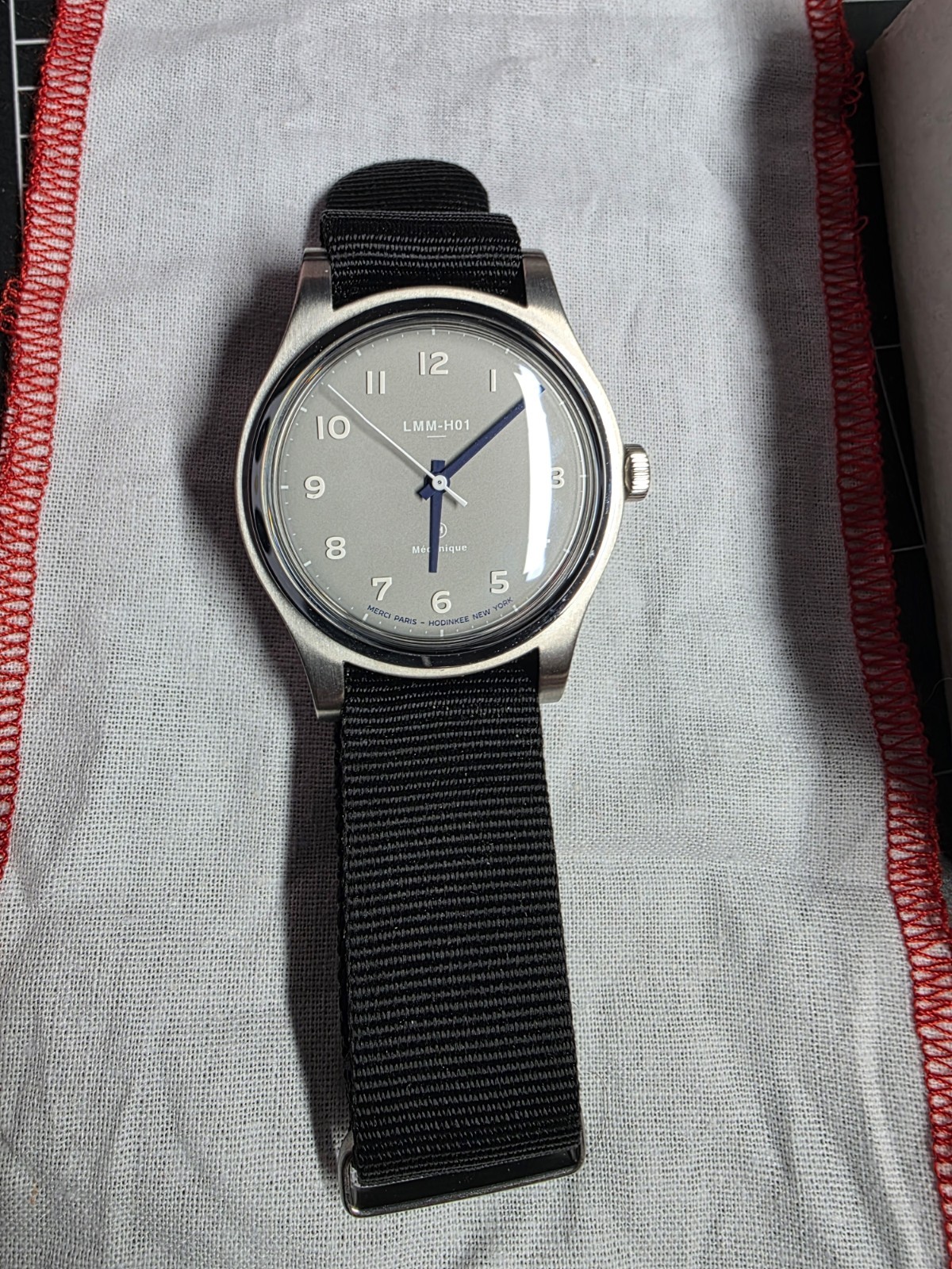 Merci Paris LMM‑H01 × HODINKEE – Gray Dial – 37.5mm – Nylon Strap