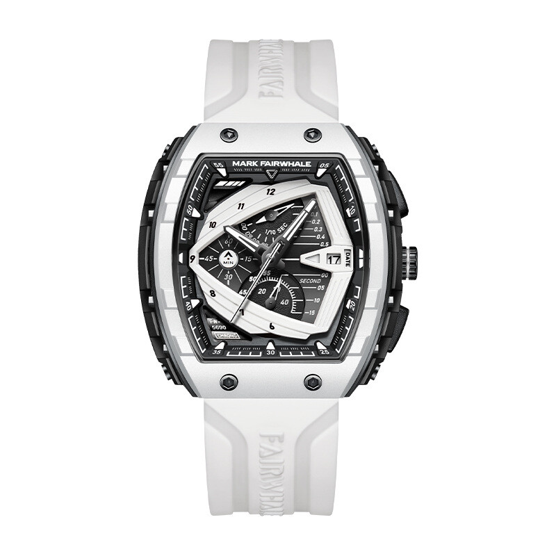 MARK FAIRWHALE Barrel Calendar Luminous Multifunction Chronograph Quartz Watch