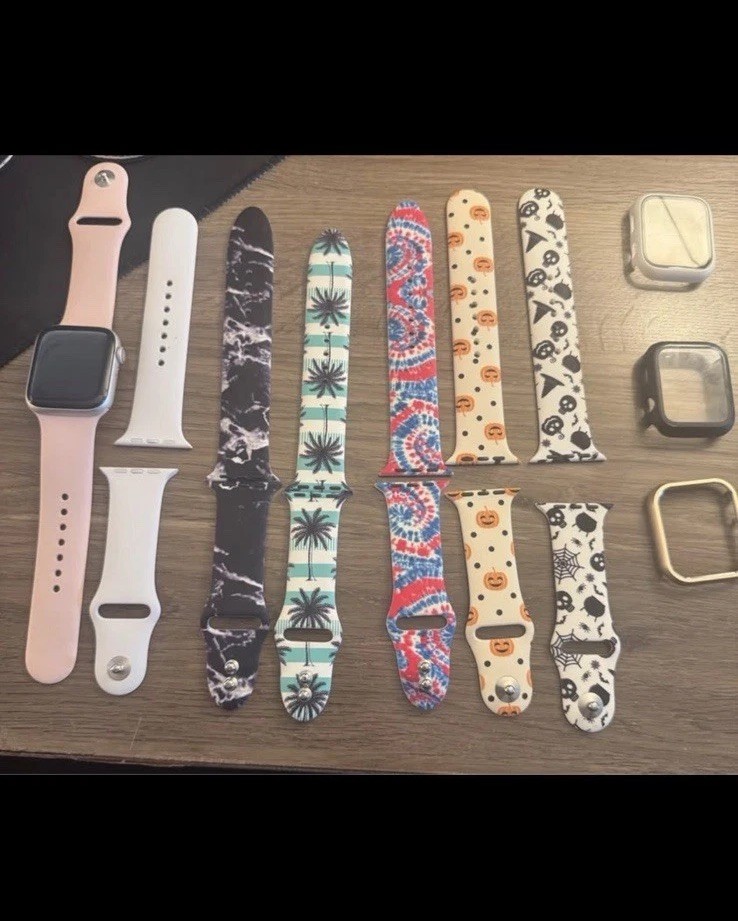 Apple Watch, Silicone Strap Band Lot, Multicolor Assorted, Includes Cases