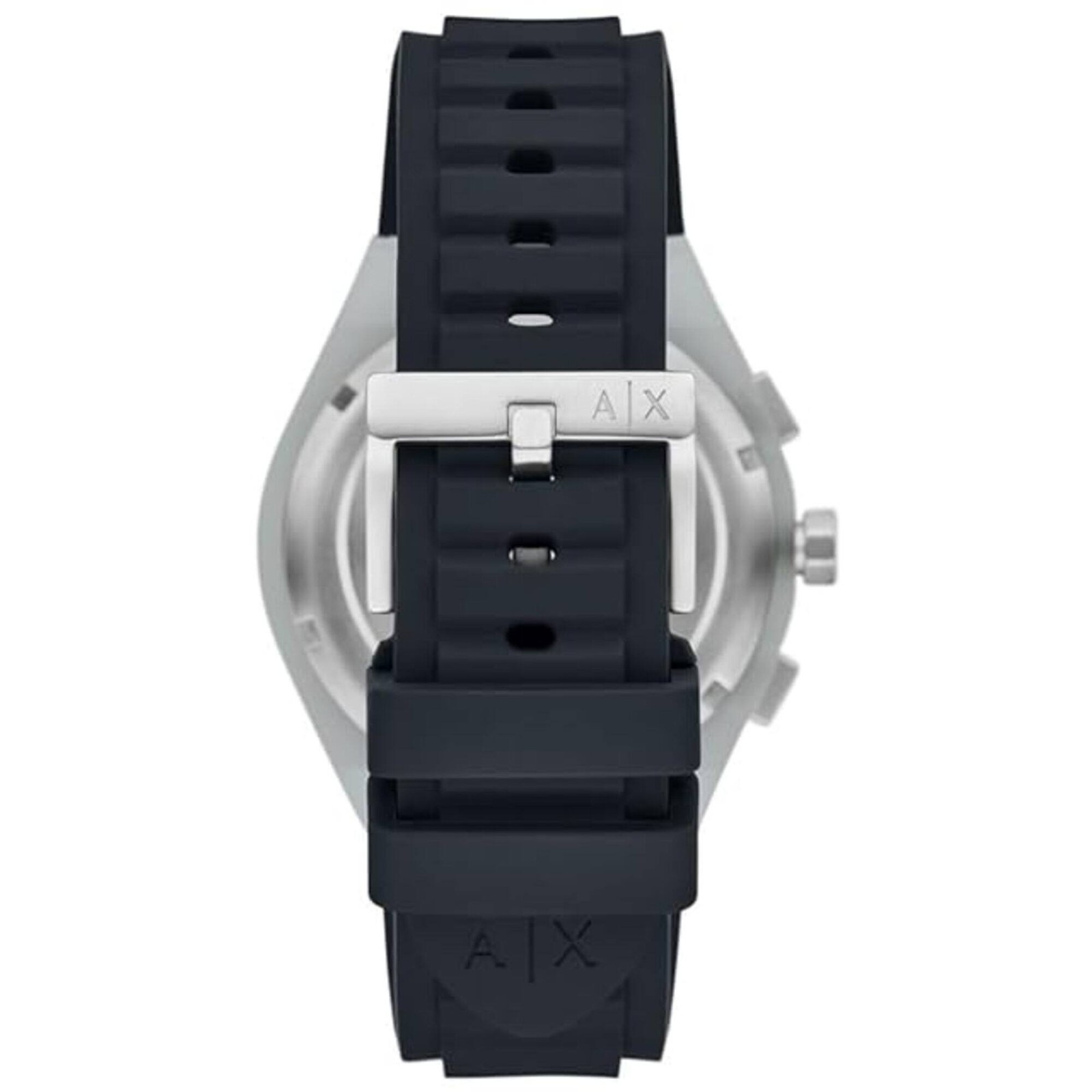 Armani Exchange Men’s Watch Sync Chronograph Black Dial Silicone Strap AX4190