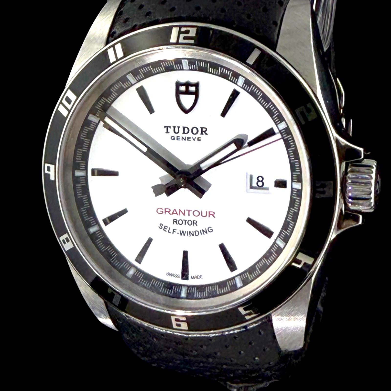 Authentic estate stainless-steel Tudor Grantour wristwatch