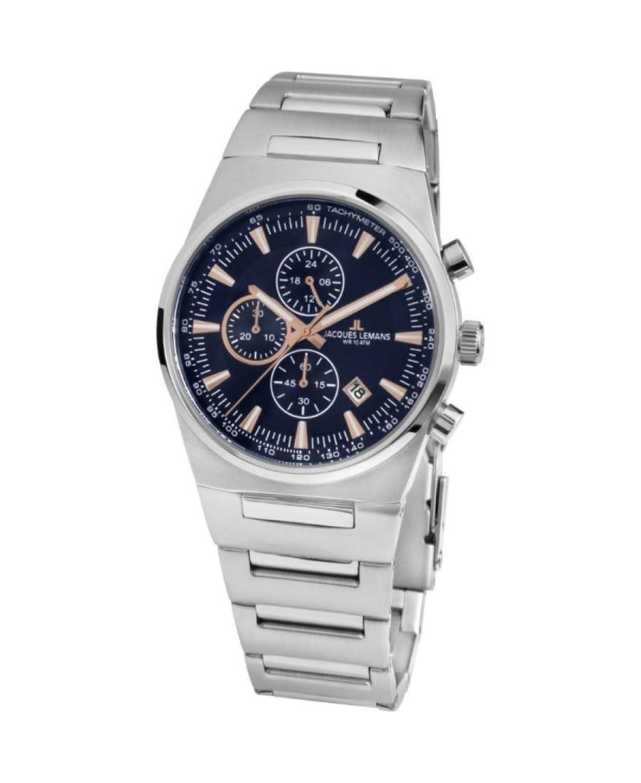 JACQUES LEMANS Women Quartz Casual Watch Classic Dress Blue Dial Waterproof Roun