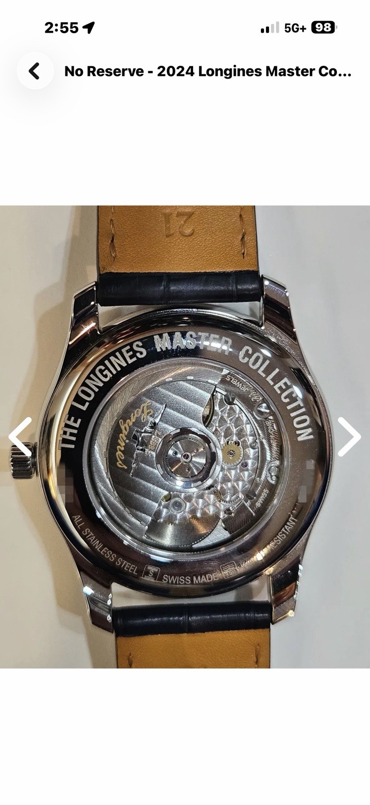 Longines Master Collection Auto Silver Roman Dial Date 40mm box & papers