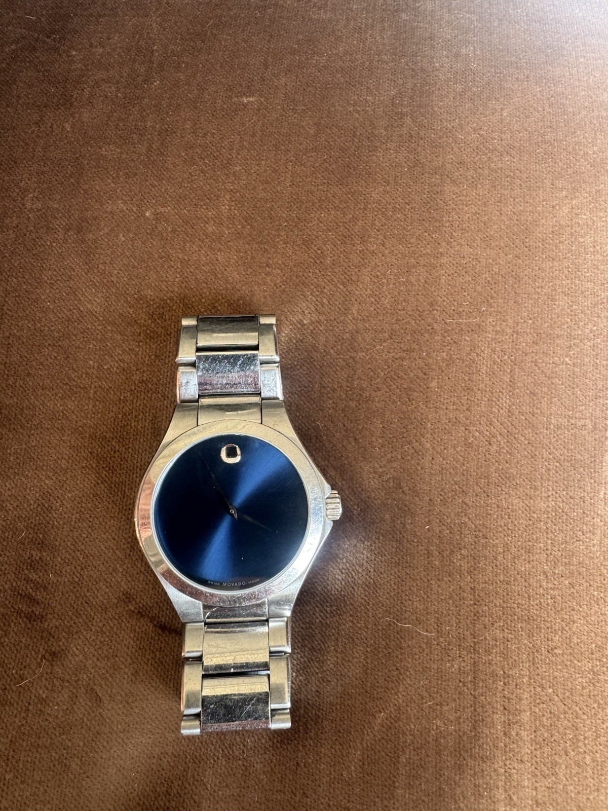 Men’s Movado Swiss Stainless Steel Watch- Short to Regular Band- Light Wear.