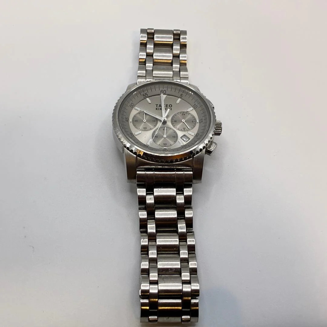 Takeo Kikuchi Chronograph Date Silver Quartz Watch