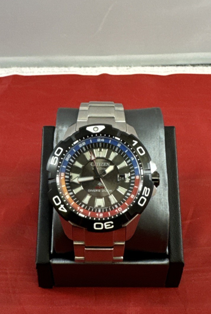 Citizen Promaster GMT 44mm Black Dial Stainless Steel Mens Watch BJ7128-59E