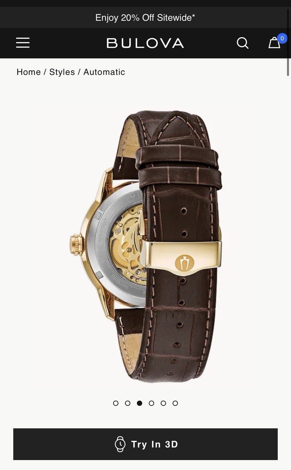 Bulova Men’s Classic Sutton Automatic Skeleton Brown Leather Watch 97A138