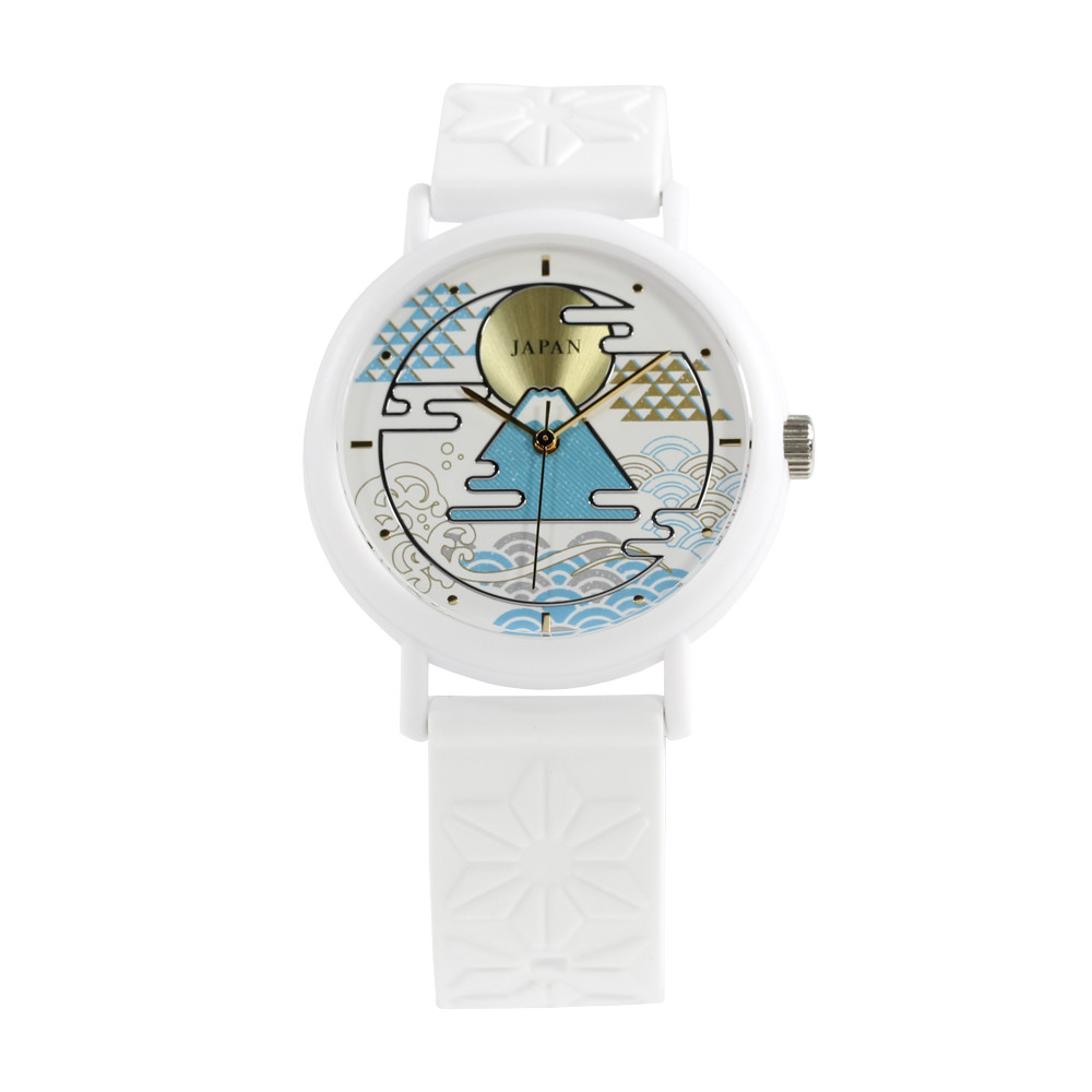 KAORU. KAORU002FH Japan Mt. Fuji HINOKI Quartz Analog Multicolor White
