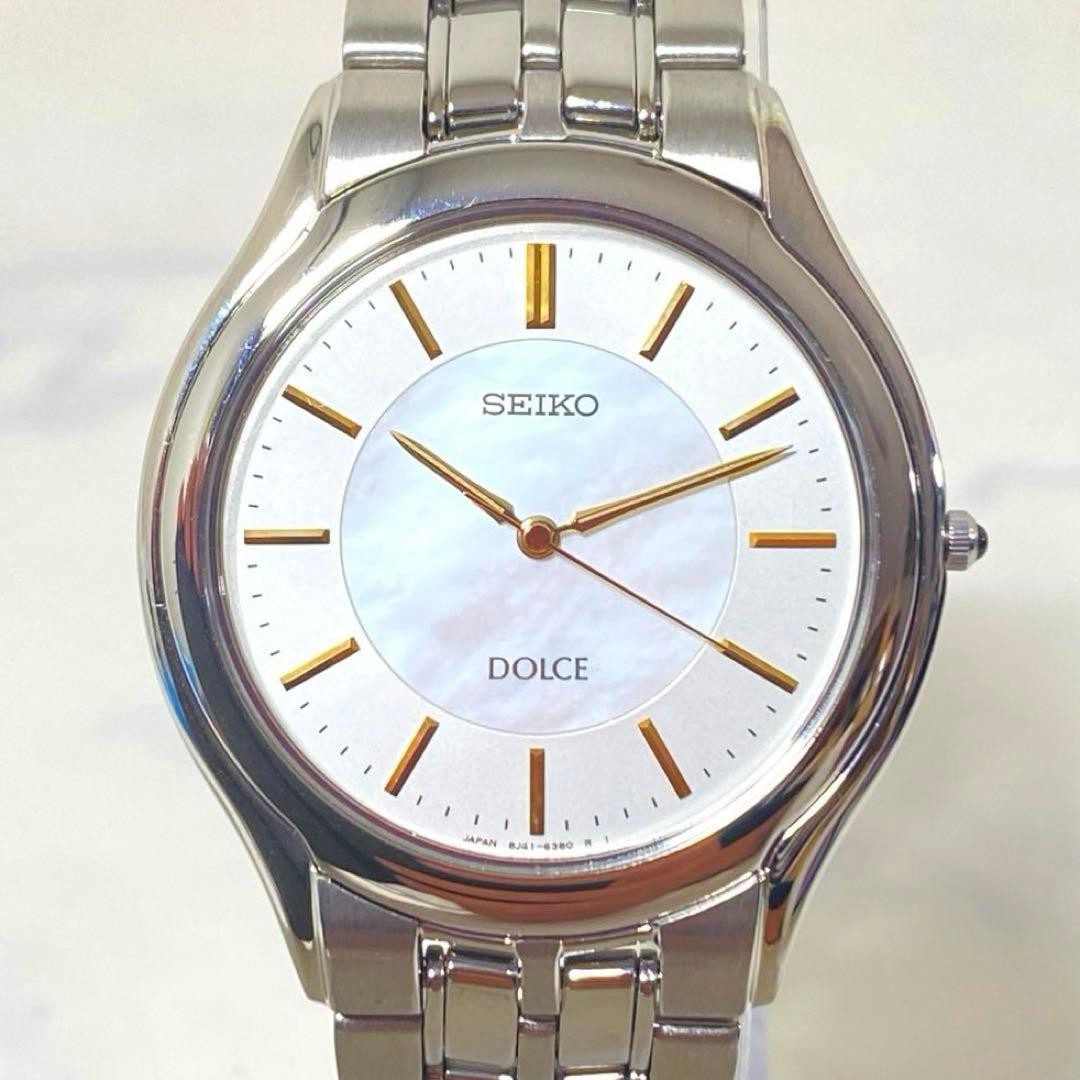 SEIKO Dolce 8J41-6380 Shell Dial Quartz 33mm Wrist 19.5cm 7.7in Excellent
