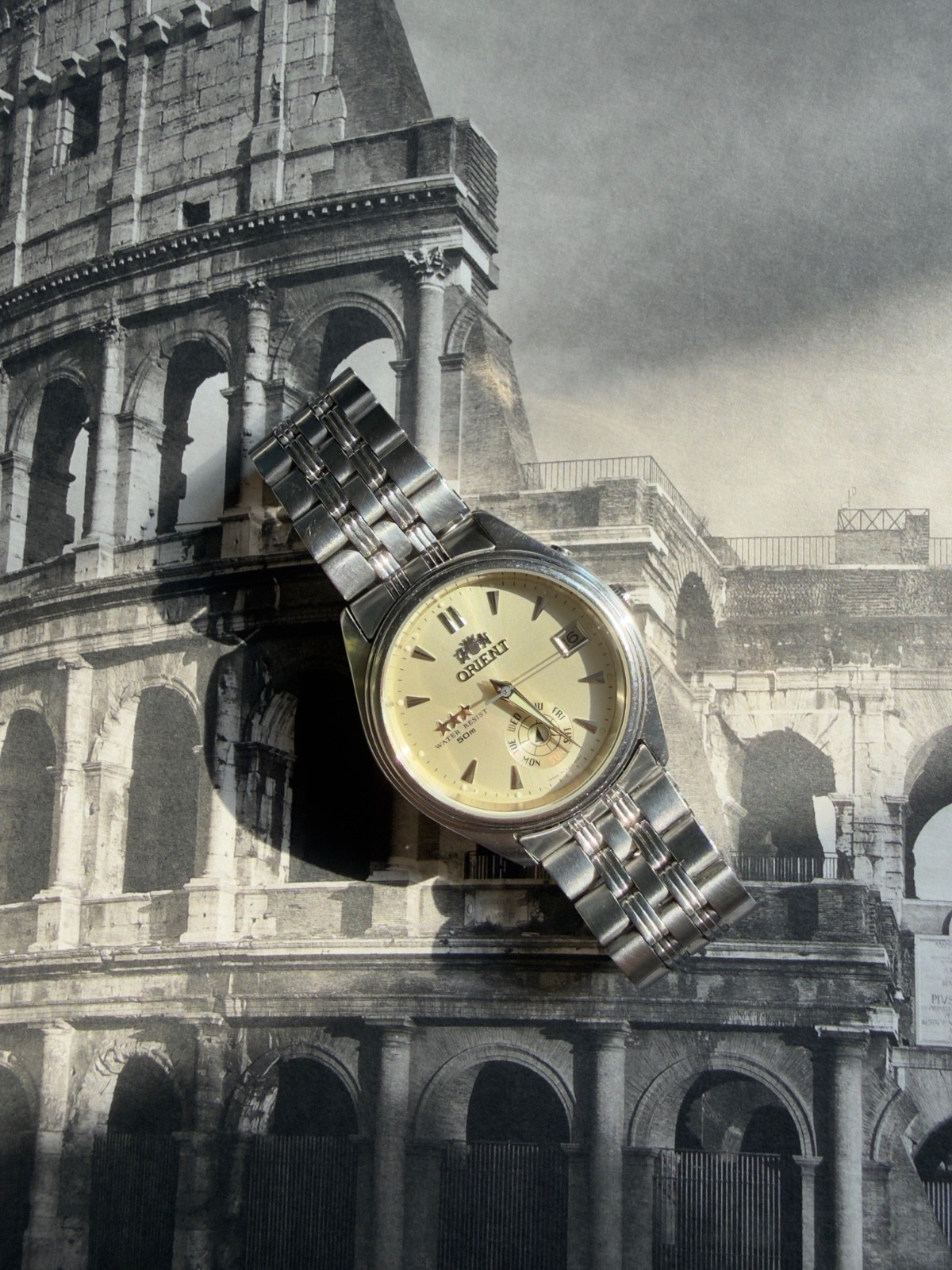 Orient 3 Star EMJ43-00 | Cream Sunburst Dial | Pointer Day Display | Automatic |