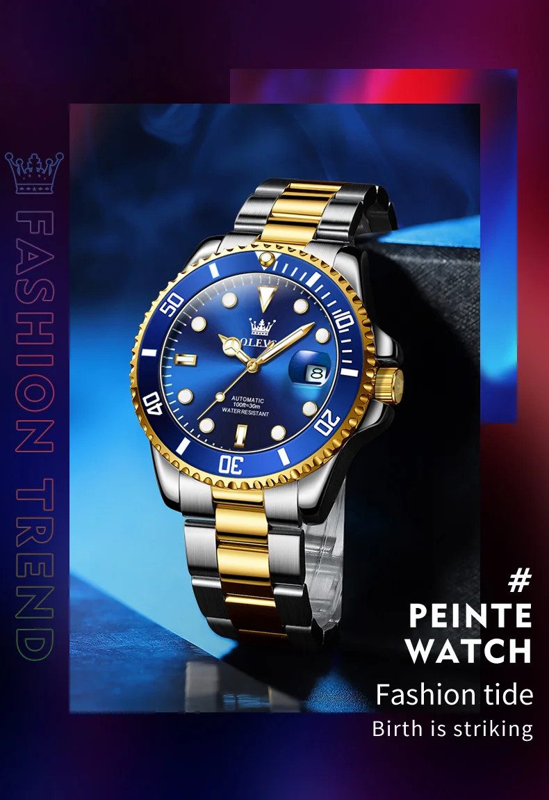 OLEVS 6650 Men Watch Classic Automatic Mechanical Watch Waterproof Luminous