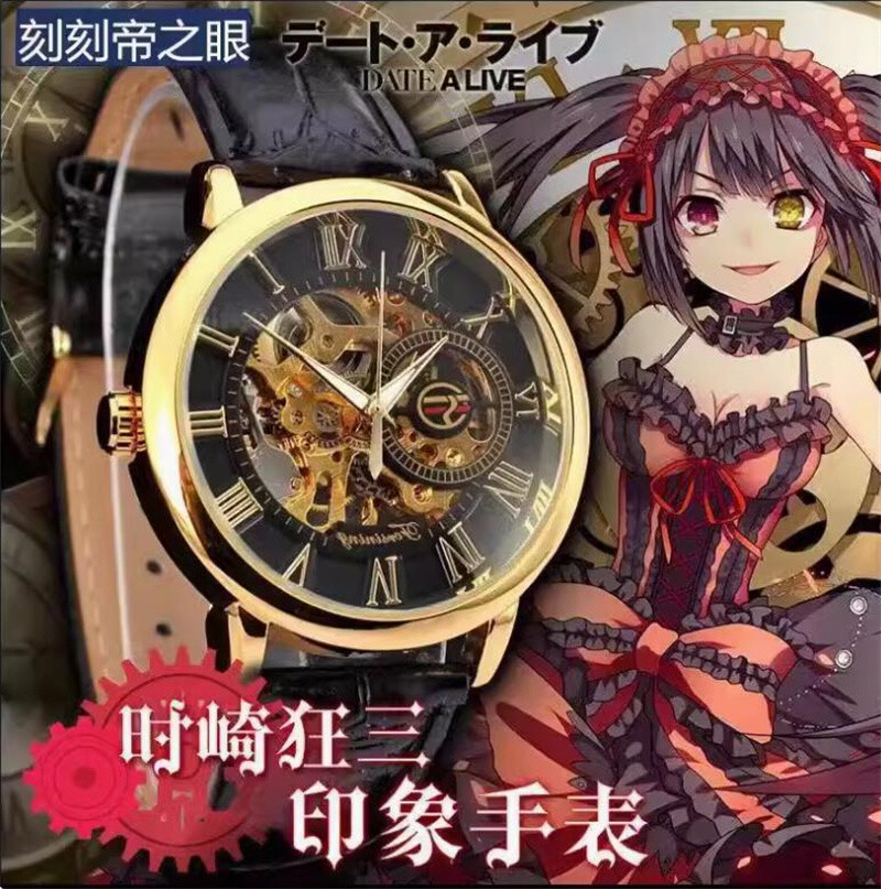 DATE A LIVE Tokisaki Kurumi Anime Wristwatch Unisex Leather Watch Otaku Gift