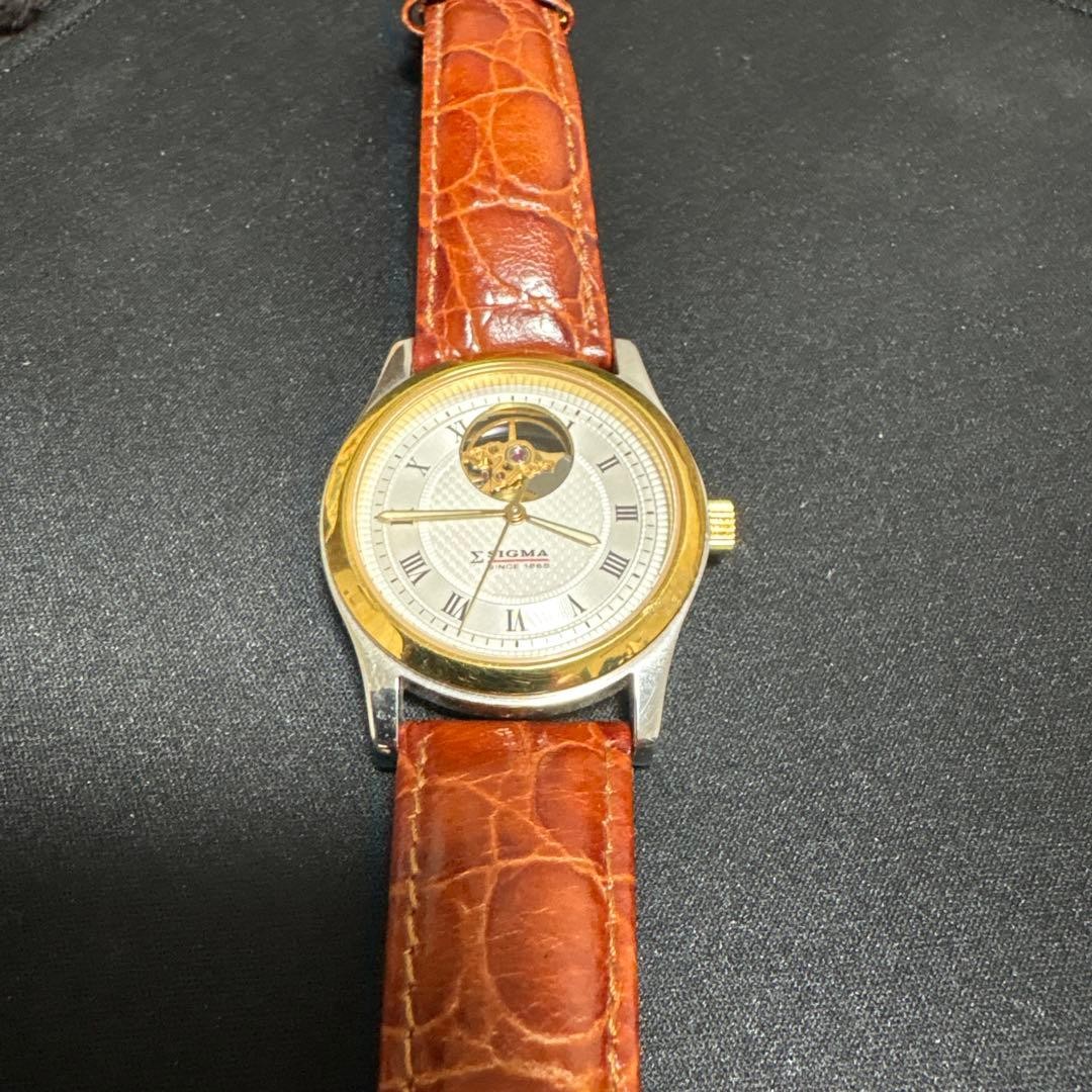 Sigma 1865 Open Heart Automatic Watch Skeleton Back from Japan